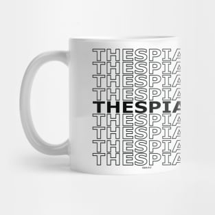 Thespian Repeating Text (Black Version) Mug